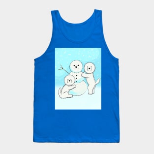 Bichon Frise snowman Tank Top